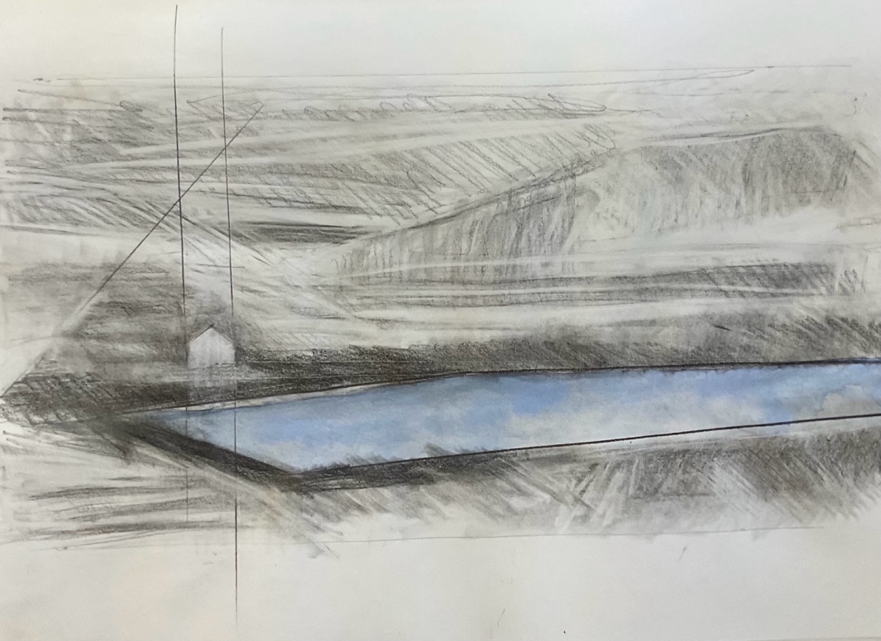 Elizabeth Burkholder_Space_2_12 x 16 inches-graphite and watercolours_eraser