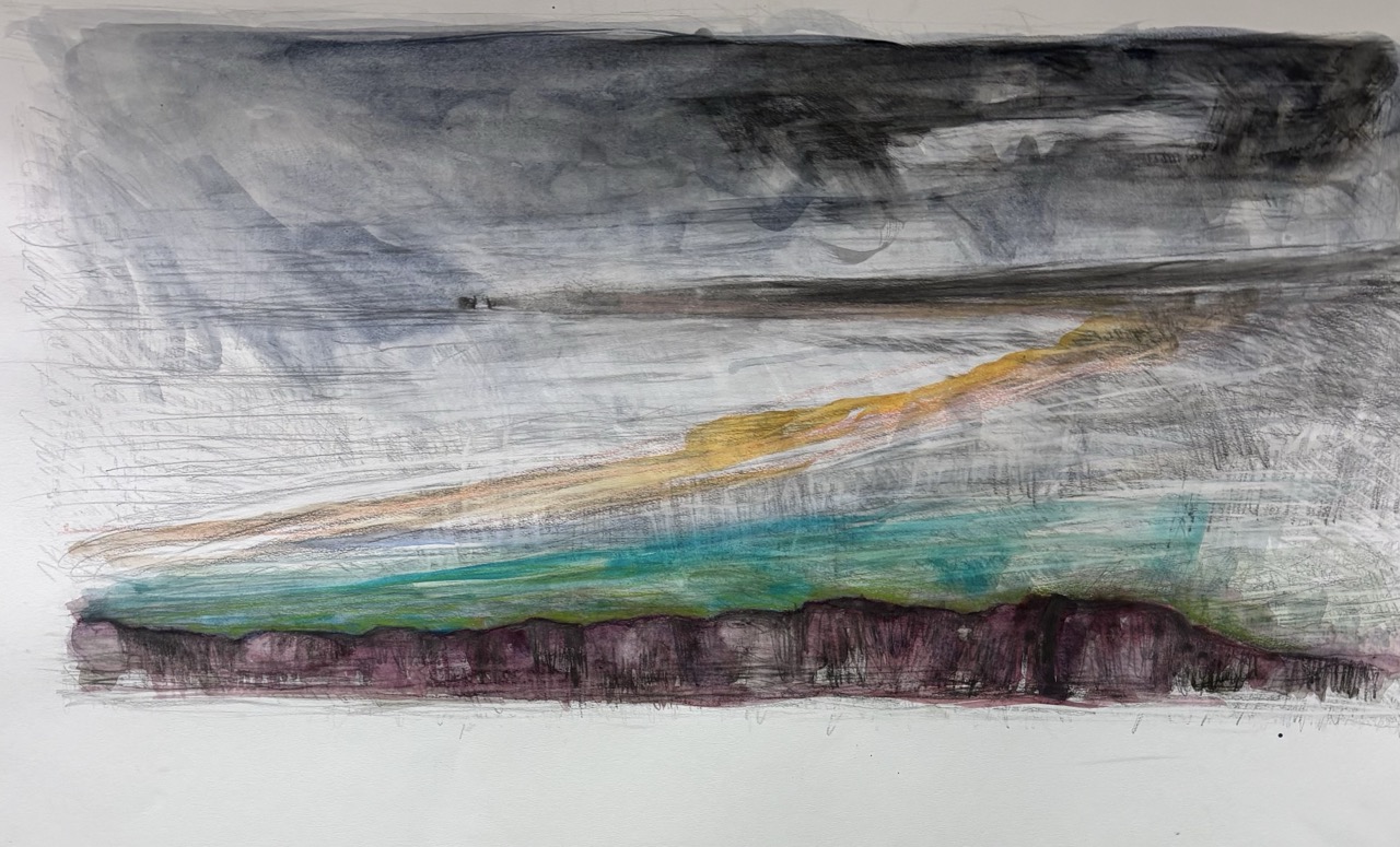 Elizabeth Burkholder_Space_3_12 x 16 inches-graphite and watercolours_eraser