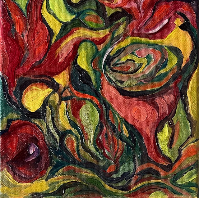 Sarah Welsh, Abstract 1, 2026, 8'H x 8_W, Oil on canvas