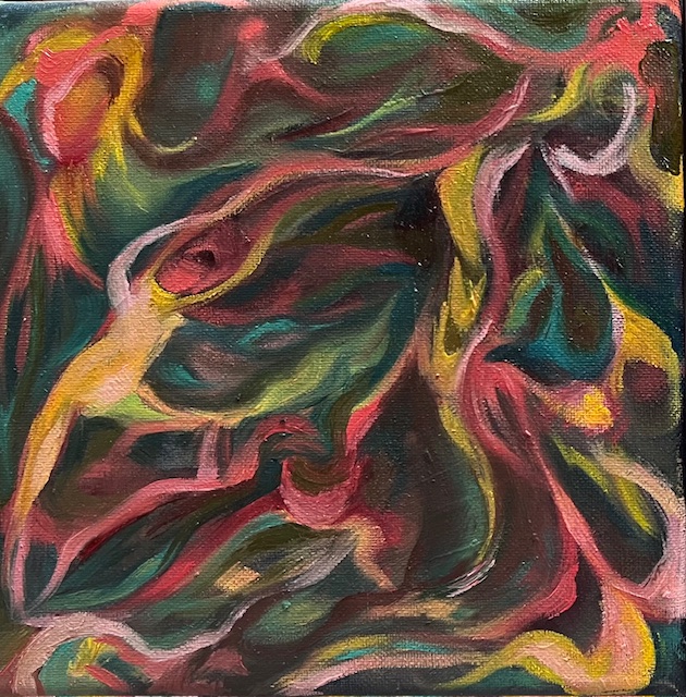 Sarah Welsh, Abstract 2, 8_H x 8_W, Oil on Canvas
