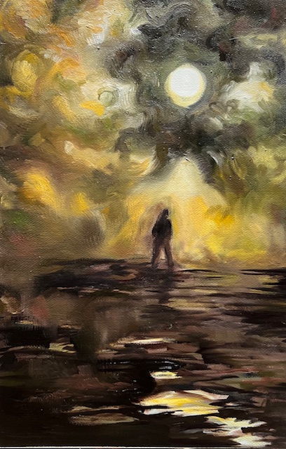 Sarah Welsh, Morning Fog, 2026, 20'H x 13_W, Oil on Paperjpg